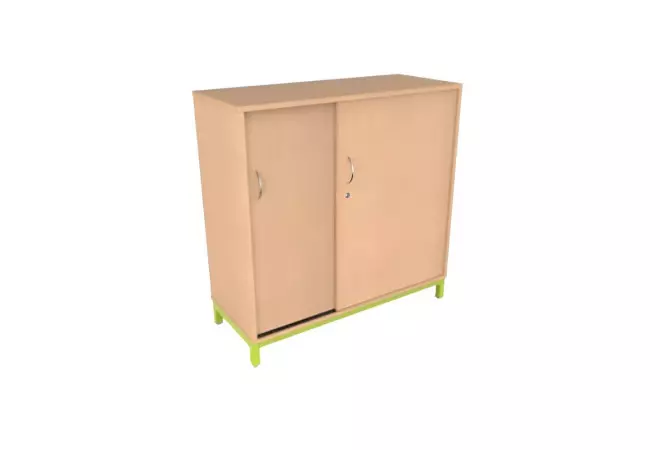 Armoire basse en bois - 2 portes coulissantes