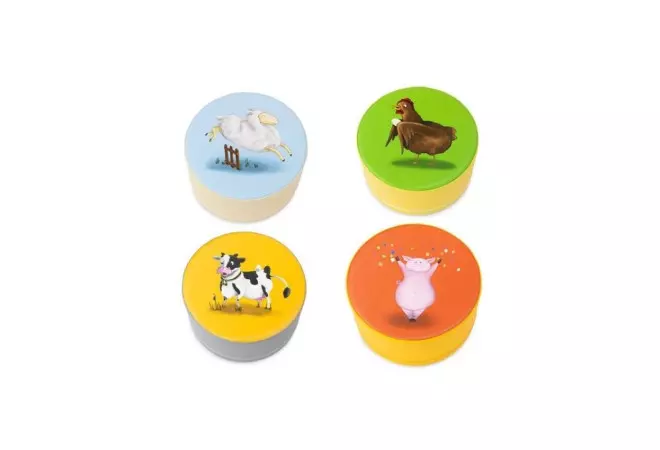 Lot de 4 poufs animaux de la ferme