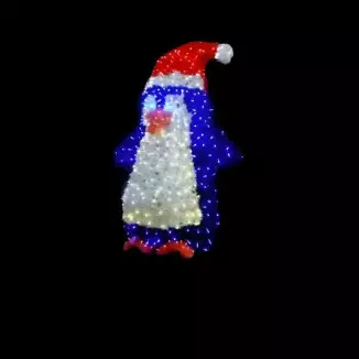 Pingouin lumineux - décor extérieur 3D pour ville