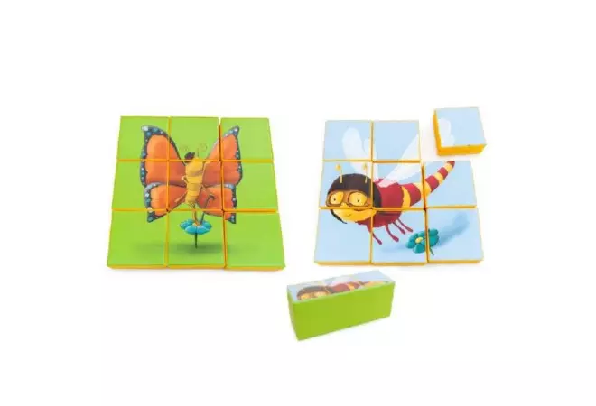 Puzzle double face enfants papillon-abeille