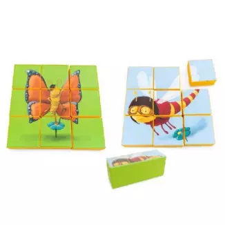 Puzzle double face enfants papillon-abeille