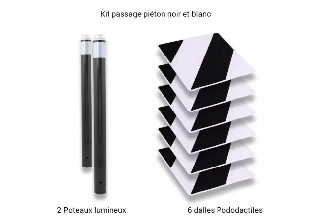 Kit passage piéton noir et blanc