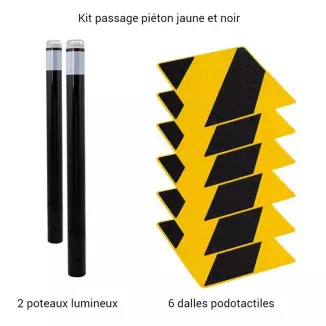 Kit pour passage piéton jaune et noir