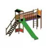 3 à 8 ans - Jeux toboggan barre pompier avec passerelle