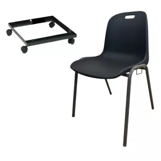 Lot de 30 chaises empilables Emma + 2 chariots Grey Edition®