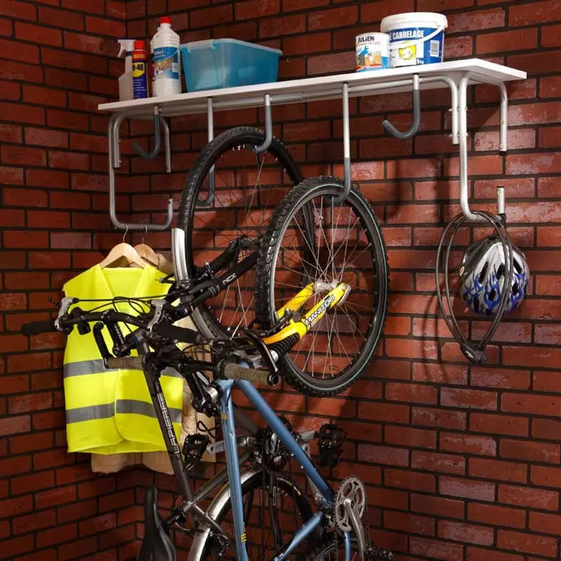 Rack de montage mural de vélo horizontal Rack de garage réglable en cintre  de vélo