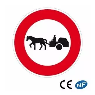 Panneau de circulation accès interdit aux véhicules à traction animale (B9c)