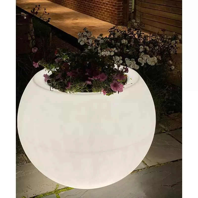 Pot de fleurs d'extérieur JOY, Pot Rond, Coloris Blanc - Ø48,8 x H
