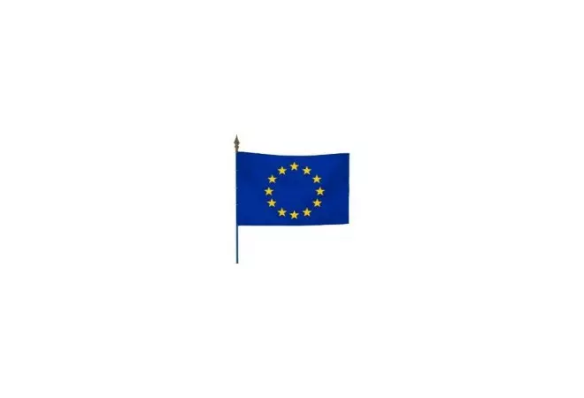 Drapeau Européen sur hampe en bois, drapeau européen pour mairie